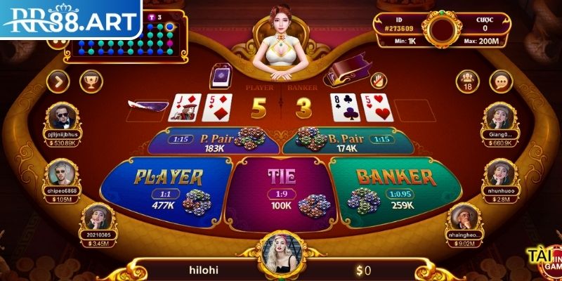 Baccarat RR88 – Trải Nghiệm Casino Đỉnh Cao Tỷ Lệ Thắng Lớn 2 Tỷ lệ thưởng trong Baccarat
